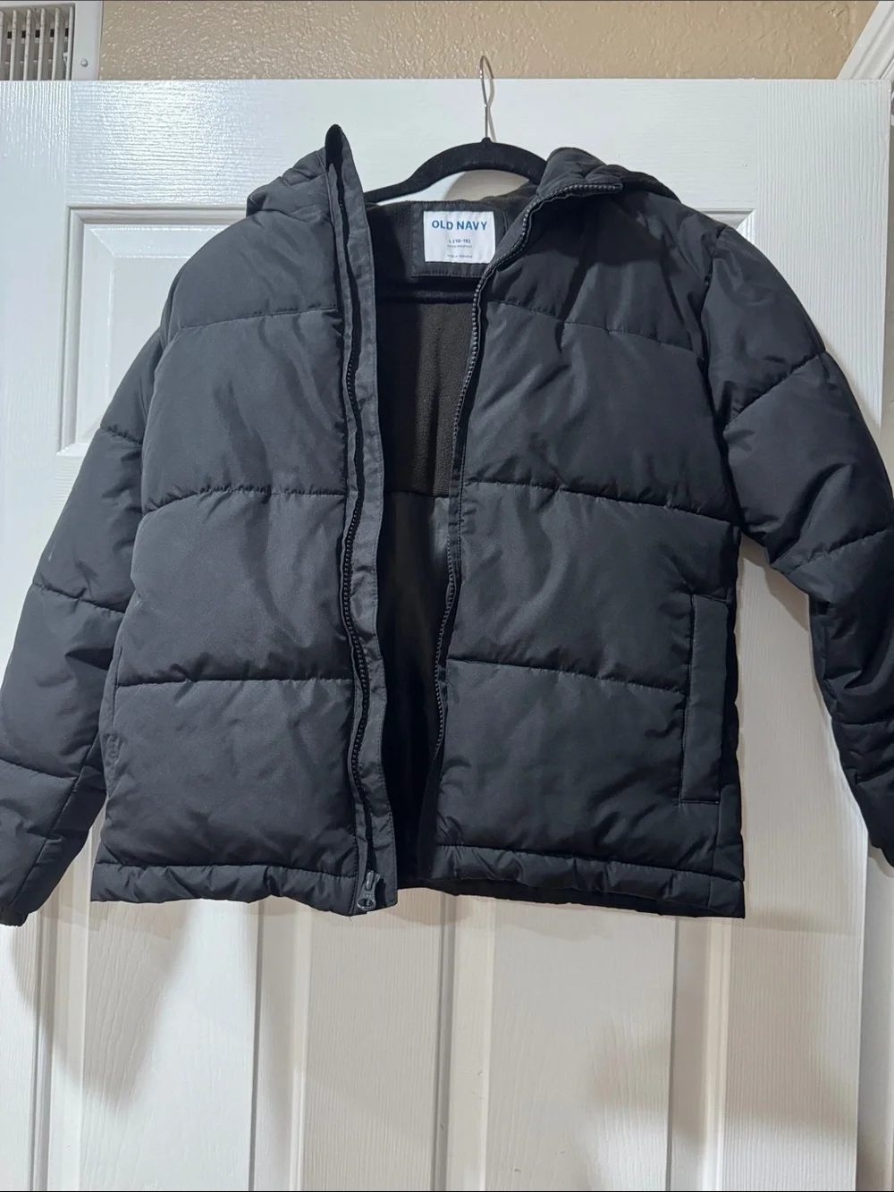 Old Navy Kids Black Hooded Puffer Coat